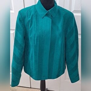 Turquoise Faux Suede Jacket